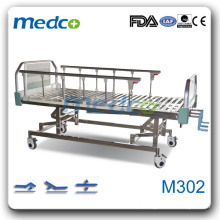 Preços de cama hospitalar M302 em aço inoxidável para sala hospitalar hospitalar cama Guangdong